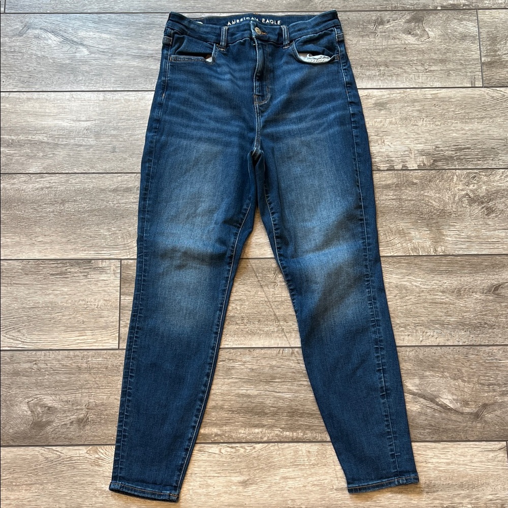 American Eagle Outfitters Women's Deep Indigo High Rise Jeans